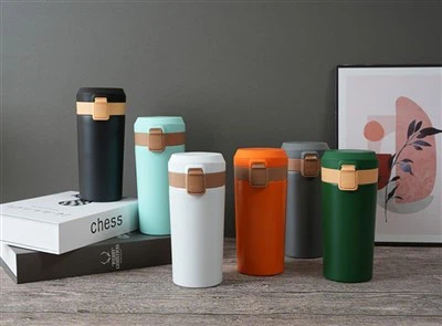 แก้วกาแฟ กระติกน้ำร้อนสแตนเลส 380 มล. พร้อมฝาปิดกันรั่ว